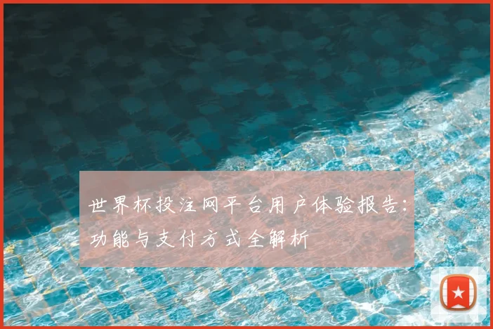 世界杯投注网平台用户体验报告：功能与支付方式全解析